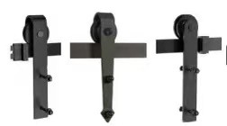 Black Powder Coated Nylon Sliding Barn Door Track And Hardware